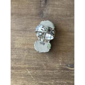 Southwest Handmade Mohave Turquoise <b>Sterling</b> <b>Silver</b> <b>Adjustable</b> Dainty <b>Ring</b> - Product Image 5