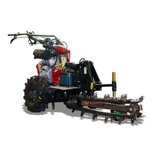 Farm Use <b>Walking</b> Chain Trencher <b>Machine</b> 12‑15HP Diesel Engine Mini Ditcher For Garden Cable Trench Work - Product Image 3