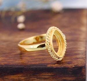 Sertissage de lunette vierge Marquise en argent sterling véritable 925 rempli d'or 18 carats, sertissage de pierres fines anti-ternissement. - Product Image 5