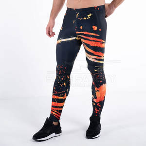 Mallas transpirables de cintura elástica para hombre, pantalones deportivos de Yoga para Fitness, pantalones deportivos de alta elasticidad para gimnasio, Yoga, sublimación, estampado de elevación - Product Image 2