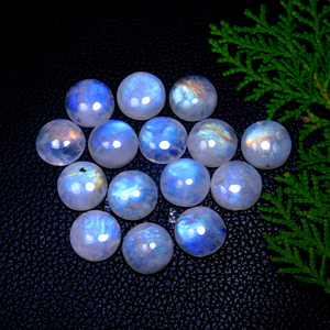 Venta al por Mayor de Dhorgems, Piedra Lunar Arcoíris Natural, Cabujón, Corte Redondo, Efecto de Cambio de Color, para Joyería - Product Image 6