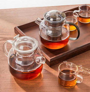 800 मिलीलीटर-1000 मिली चीनी शैली बोरोसिलिकेट ग्लास चाय बर्तन के लिए प्यारा पुश ड्रॉप इंफ्यूज़र ढक्कन के साथ - Product Image 5