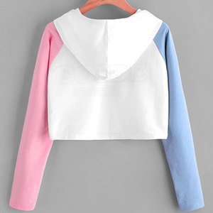 Échantillon gratuit de sweats à capuche pour femmes OEM vente en gros pulls à capuche courts crop top personnalisé à capuche - Product Image 3