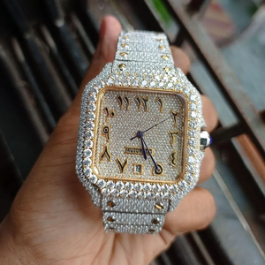 Wholesale VVS Moissanite Quartz Luxury Fashion Antique Hip Hop Customize Iced Diamond Stainless Steel Limited Edition Bust <b>Watch</b> - Product Image 1