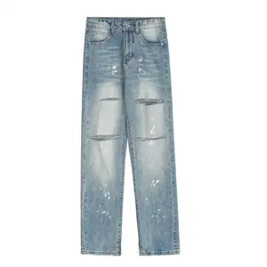 กางเกงยีนส์ผู้ชายผ้าฝ้ายออแกนิกใหม่กางเกงรัดรูปสีเทากางเกงทางการขายส่งราคาสูงมีคุณภาพในรายการใหม่