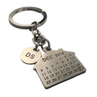Metall Schlüssel ring mit Logo Jubiläum benutzer definierte Zink legierung Kalender Schlüssel bund Rohlinge