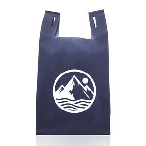 Sac fourre-tout t-shirt non tissé personnalisé-sac d'épicerie réutilisable thermoscellé avec poignées pour supermarché, shopping, marque et événements - Product Image 1