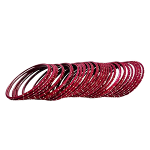 2025 ensemble de bracelets personnalisés à prix compétitif vente chaude fabriqués à la main les mieux notés bracelets en verre de velours ensembles de Churiyan femmes - Product Image 1