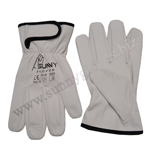 ถุงมือหนังวัวสำหรับขับรถบรรทุก, ถุงมือขับรถสีส้มทนทานทนทาน - Product Image 3