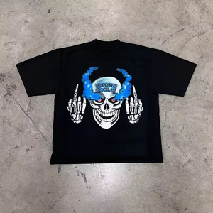เสื้อยืดแขนสั้นหนาพิมพ์ลายสำหรับผู้ชายเสื้อยืดพิมพ์ลายบ็อกซี่ฟิตฝรั่งเศสเทอร์รี่ - Product Image 1