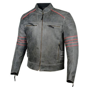 Nouveauté Veste en cuir véritable Veste en cuir classique d'agneau à la mode Veste en cuir imperméable motard pour hommes - Product Image 1
