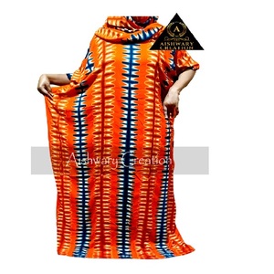 Women's All-Season Kaftan Dress Floor-Length <b>Chiffon</b> Rayon Geometric Lace Breathable Eco-Friendly Loose Fit Washable - Product Image 2