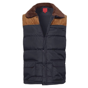Gilets sans manches matelassés chauds et lourds avec logo personnalisé, nouvelle mode pour hommes, 100% polyester, hiver, multi-poches, pour hommes - Product Image 1