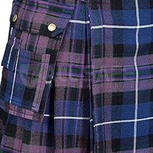 Exclusivo para hombre hecho a mano Clan Tartan Kilt Premium artesanía de alta calidad ocho yardas plisados correas de cuero ajustables personalizadas - Product Image 3