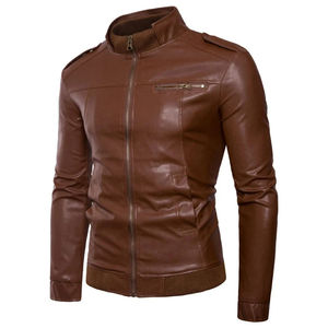 Otoño Álamo hombres PU cuero Janet con capucha cremallera moda estilo venta al por mayor nueva condición tela Janet - Product Image 2