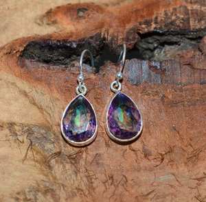 Mystic Topaz Blue Topaz Hook Elegante Plata de ley Joyería de piedras preciosas hecha a mano para bodas Fiestas Regalo perfecto para ella - Product Image 6