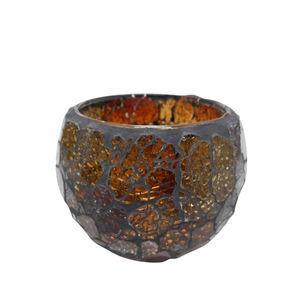 Bocaux à bougies décoratifs ronds en verre couleur marron et mosaïque pour la décoration de maison et de festival personnalisée - Product Image 1