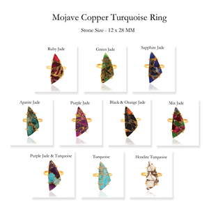 Zanzeva — bijoux pour femmes, or 24k, couleur or plaqué, bleu, cuivre turquoise, bague ajustable, bagues personnalisées, vente en gros, - Product Image 2