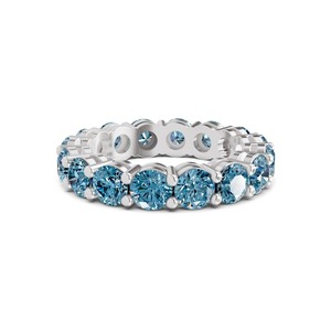 แหวนเพชรน้ำเงินสดใสทรงกลม 1.00 กะรัต ทองคำแท้ 14K ทรงคลาสสิก - Product Image 1