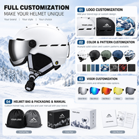 Casque de Ski et Snowboard pour Adultes Grandes Tailles avec Système de Ventilation Homologué CE 1077 et Masque Protection Anti-UV Optimale