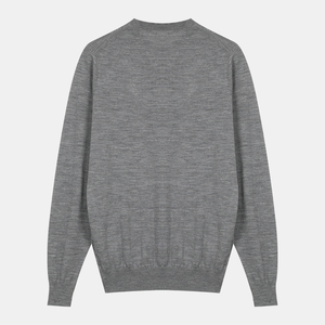 เสื้อสเวตเตอร์แบบสวมหัวคอกลมสำหรับผู้ชายเสื้อสเวตเตอร์ขนแกะเมริโน่100% คอกลมแบบสั่งทำสำหรับฤดูใบไม้ร่วงและฤดูหนาว - Product Image 2