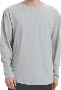 Camiseta de manga larga para hombre, diseño liso en blanco, ropa de hombre al por mayor, camiseta de manga ONG de cuello redondo de alta calidad para hombre - Product Image 1