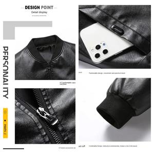 Top vente hommes hiver fermeture éclair couleur rouge veste en cuir Pakistan hommes hiver plaine teint personnalisé veste en cuir hommes automne - Product Image 5