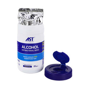 Lingettes humides alcoolisées 80% alcool 80g, antibactériennes, en tissu non tissé 15x18cm avec perles droites pour le nettoyage multi-usages - Product Image 3