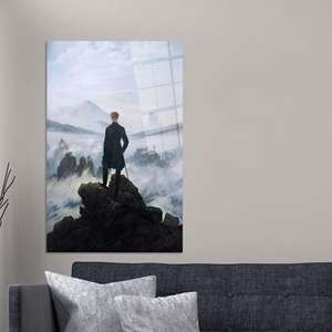 นักเดินทางผู้สง่างามเหนือทะเลหมอก ภาพพิมพ์บนผ้าใบ, งานศิลปะบนกระจกนิรภัย - Product Image 1
