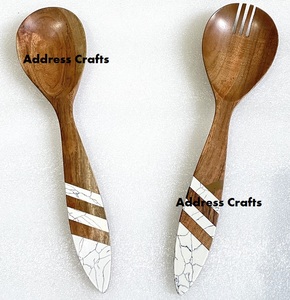 2026 New Arrival Best Quality Handmade Wood and Resin Handle <b>Salad</b> <b>Server</b> for Serving <b>Salad</b> Fruits For Tableware Kitchenware Use - Product Image 2