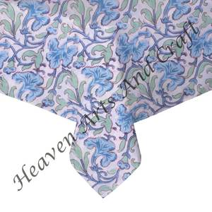 Beau bloc de main floral imprimé carré couverture de table en coton technique tissée pour la maison et les fêtes tissu en pur coton - Product Image 2