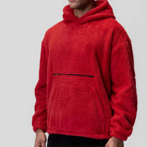 <b>Men's</b> Thick <b>Sherpa</b> Lined Pullover Korean Cotton Winter Warm Fleece Sweatshirt with Embroidered Design Athletic Workouts <b>Hoodie</b> - Product Image 4