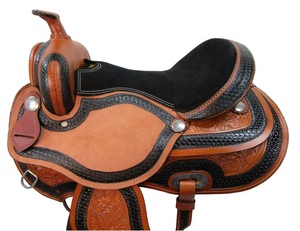 Ensemble de selles de cheval en cuir véritable de qualité supérieure, assorti parfaitement à l'endurance occidentale et à la pointe de course anglaise - Product Image 1