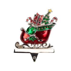 Joyful Holiday Christmas Stocking Holder Soporte de metal para chimenea Mantel Festive Santa Elf Reno Copo de nieve Decoración - Product Image 5