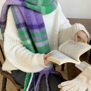 ผ้าพันคอแฟชั่นฤดูหนาวหนาสีพื้นผ้าพันคออุ่นผ้าพันคอสำหรับผู้หญิงผ้าพันคอนุ่มใส่สบายขายส่ง2025 - Product Image 5