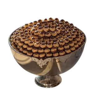 Vente chaude Élégant Argent Fini Bol À Chocolat Décoratif Avec Base En Bois De Luxe Pour La Décoration Intérieure Mariages Ramadan Décor - Product Image 2