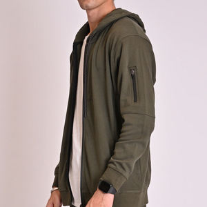 Sweat-shirts à capuche surdimensionnés personnalisés de haute qualité pour hommes, double fermeture éclair, en molleton de coton épais, respirant, impression numérique - Product Image 3