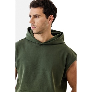 Sudadera sin mangas para hombre, de algodón y forro polar, suave y transpirable, para entrenamiento, culturismo, fitness, estilo urbano, personalizada OEM - Product Image 5