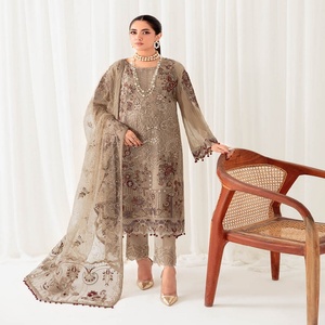 Ramsha rangoon ชุดปาร์ตี้ทางการของผู้หญิงชุด3ชิ้นผ้าชีฟอง10ชิ้น - Product Image 6