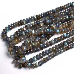 Piedra de labradorita Natural, cuentas de piedras preciosas Rondelle lisas, cuentas sueltas, fabricación de joyas DIY, hilo de cuentas, precio de fábrica - Product Image 3