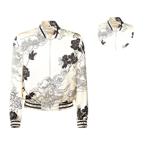 Ropa de calle Invierno High Street Stand Collar Transferencia de calor Impreso Satén Bomber Jacket Hombres Nuevo diseño al por mayor - Product Image 6