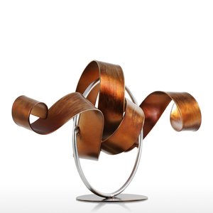 High Quality Iron Leaf Shape Sculpture with Wooden Base Christmas Home Decorative Wholesale Manufacturer Exporter for Livingroom - Product Image 4