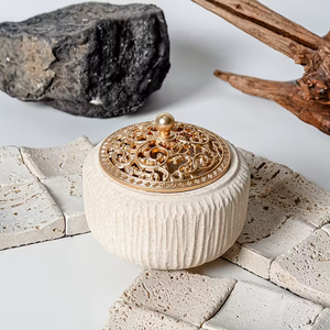 Brûleur Bakhoor en laiton islamique avec pinces à socle en forme de croissant et d'étoile pour le Ramadan - Product Image 4