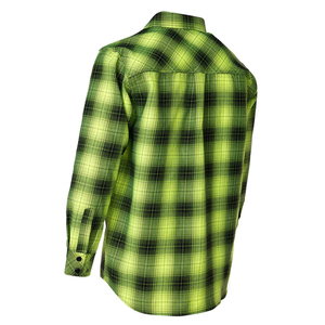 Chemise en flanelle de moto à carreaux vert et noir, chemise de protection en aramide avec armure CE, manches longues, sécurité de conduite, service OEM - Product Image 6
