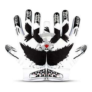 Gants de football américain de haute qualité en silicone bicolore avec design adhérent pour les joueurs jeunes et adultes - Product Image 5