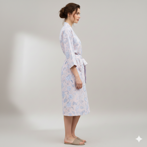 Bata de Mujer con Capucha, 100% Algodón, Bata de Baño Suave, Larga, Lisa, para Invierno, para Uso en Hoteles - Product Image 3