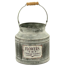 Juego de tres macetas galvanizadas con mango de cuerda de diseño exclusivo, macetas y macetas artificiales con revestimiento de polvo blanco para jardín - Product Image 4