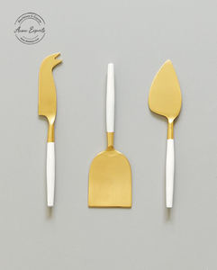 Juego de cuchillos de queso dorados de lujo Diseño minimalista moderno de acero inoxidable duradero para tablas de queso Fiestas y regalos - Product Image 2