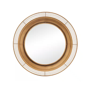 Espejo de pared bohemio de Metal marrón decorativo de lujo para el hogar urbano Espejo de pared de Metal de vidrio de alta calidad para decoración del hogar - Product Image 1