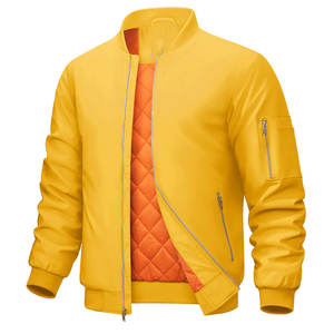 Veste Pour Hommes Vestes Pour Hommes Blouson Bomber De Style Fermeture Pour Hommes OEM Logo Personnalisé Fermeture Éclair Avant Manches Longues Poignets Élastiques - Product Image 1